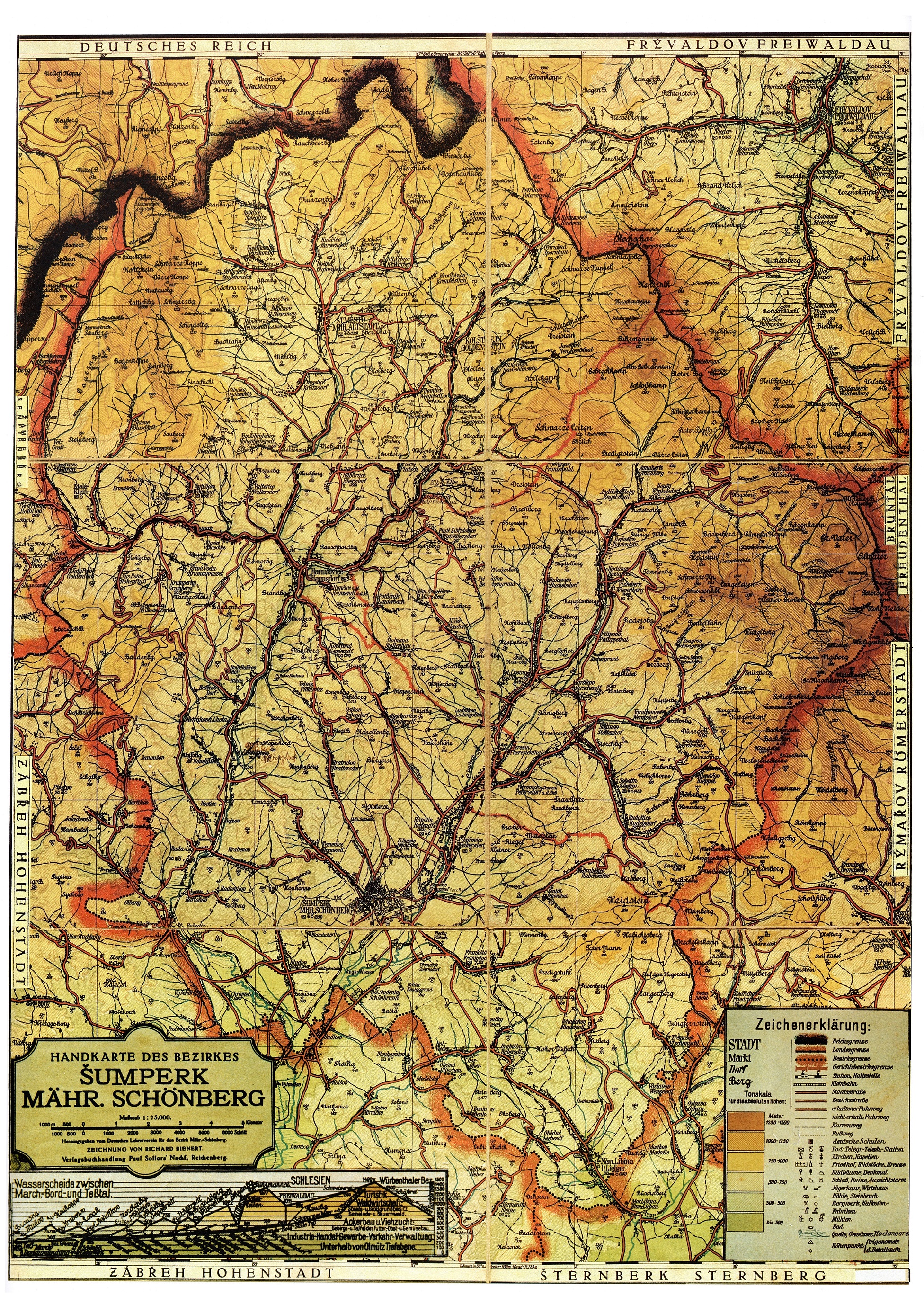 Kreis Mährisch-Schönberg Kreiskarte